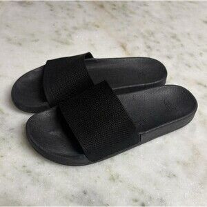Women’s Black Slide Sandals Size 6 Slip On Shoes Slippers